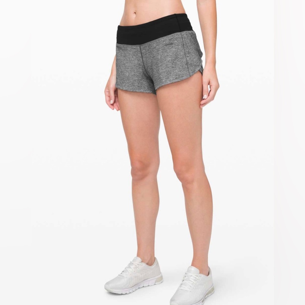 Lululemon Speed Up Short 2.5” Linerless Heather Lux Size 2 Like New